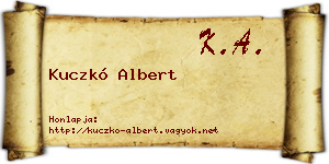 Kuczkó Albert névjegykártya