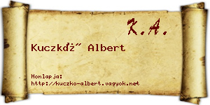 Kuczkó Albert névjegykártya