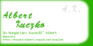 albert kuczko business card